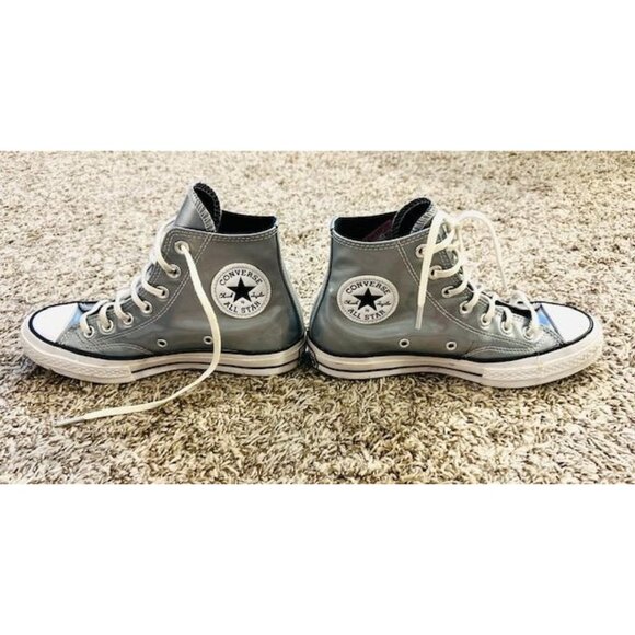Converse All Star Chuck Taylor High Top Sneakers Silver Womens 6.5 US / 4.5 UK - Picture 2 of 7